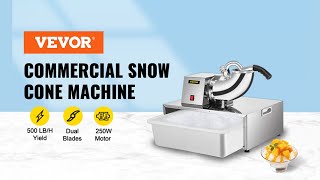 VEVOR Commercial Snow Cone Machine Maker Shaved Ice Machine 500lbs/h With Basin