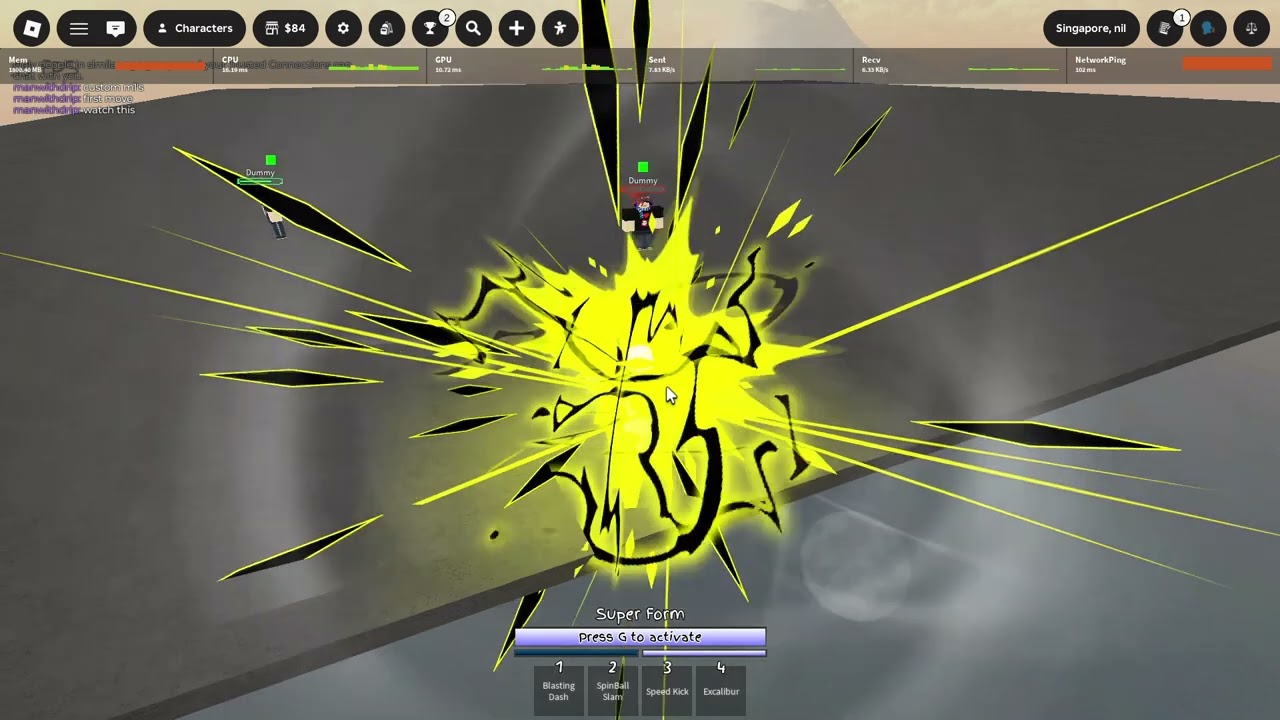 sonic moveset showvase in jjs skillbuilder