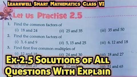 Learnwell smart Maths Class 6 Unit 2 Ex 2.5 Solutions | Class 6 learnwell maths Ex 2.5 Solutions Pdf