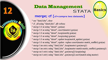 Merge & cf  || STATA || Data Management || Econometrics Melody || U/Graduate || Mphil /Phd