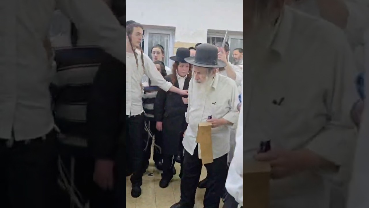 האדמו"ר מאמשינוב ערב שבת במאפיית מצות בבית וגן