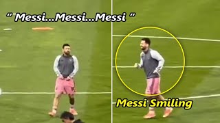 Rival club fans chanting messi name when messi entered the pitch