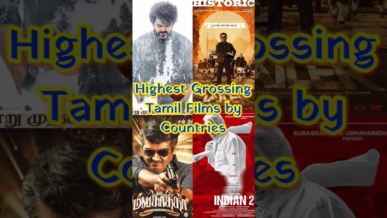 Highest Grossing Tamil Films by countries Leo Jailer 2.0 Ponniyin Selvan1 Enthiran Rajinikanth Vijay