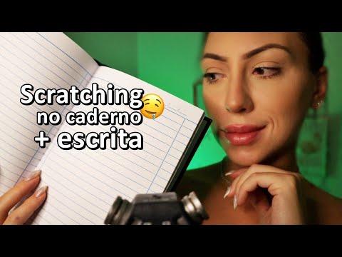ASMR: SCRATCHING no CADERNO + sons de ESCRITA e RABISCO