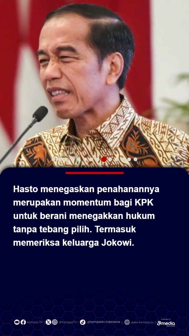 Jokowi Jawab Hasto yang Minta KPK Periksa Keluarganya: Kalau Ada Bukti, Silakan #jokowi #kpk