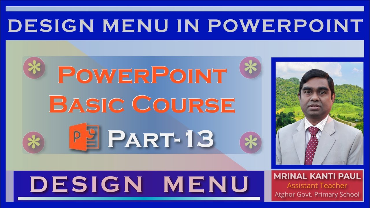 Design menu in PowerPoint presentation | Learn PowerPoint for beginners ...