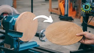 木工旋盤で平皿を削り出す - 5min Woodturning