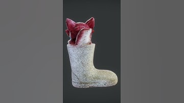 Fox in Boot Figurine 3D Scan #UnrealEngine #Unity #VR #3DArt #GameDev #VirtualWorlds #Fab