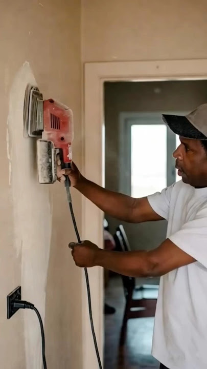 Proses menghaluskan permukaan dinding secara mudah dengan alat canggih #shorts