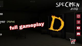 Specimen zero full gameplay 
