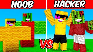 NOOB vs HACKER: SUNNY & MELON Build Challenge (Minecraft)