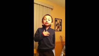 4 year old reciting PLEDGE OF ALLEGIANCE