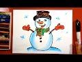 Как нарисовать СНЕГОВИКА на Новый год / Урок рисования для детей