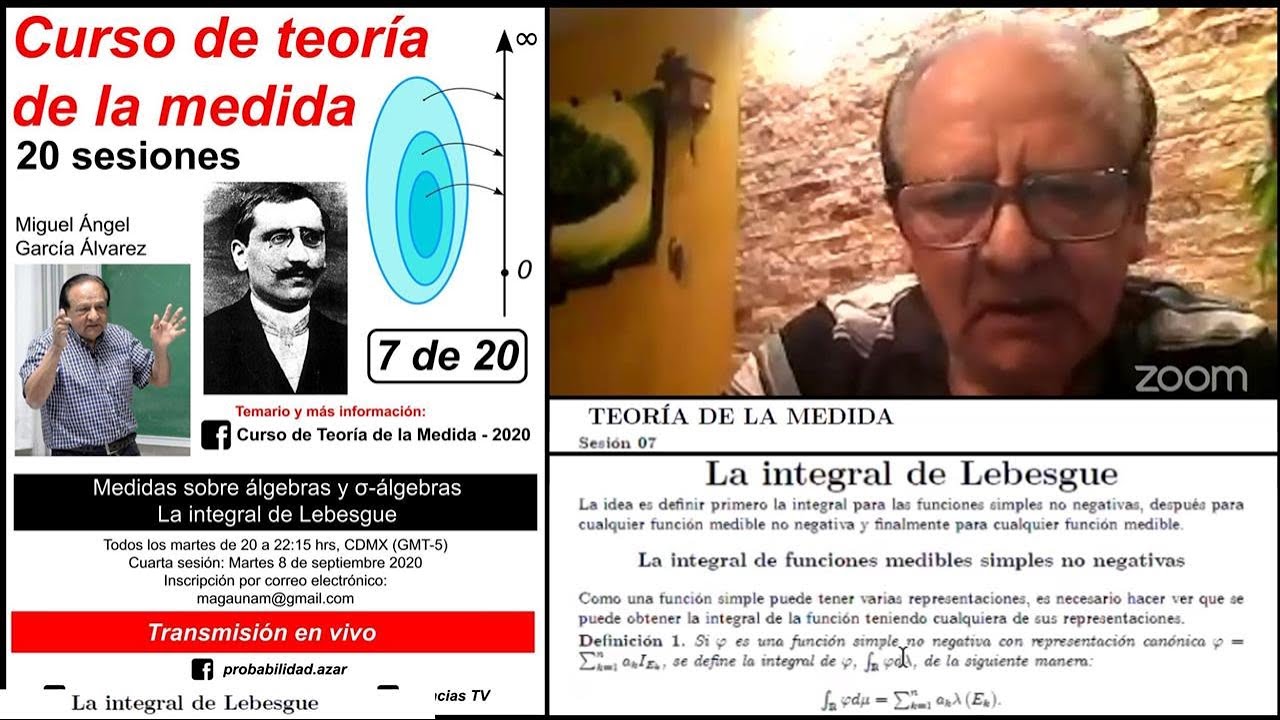 Medidas sobre álgebras y σ-álgebras, La integral de Lebesgue, Sesión 7, (Miguel Ángel García)