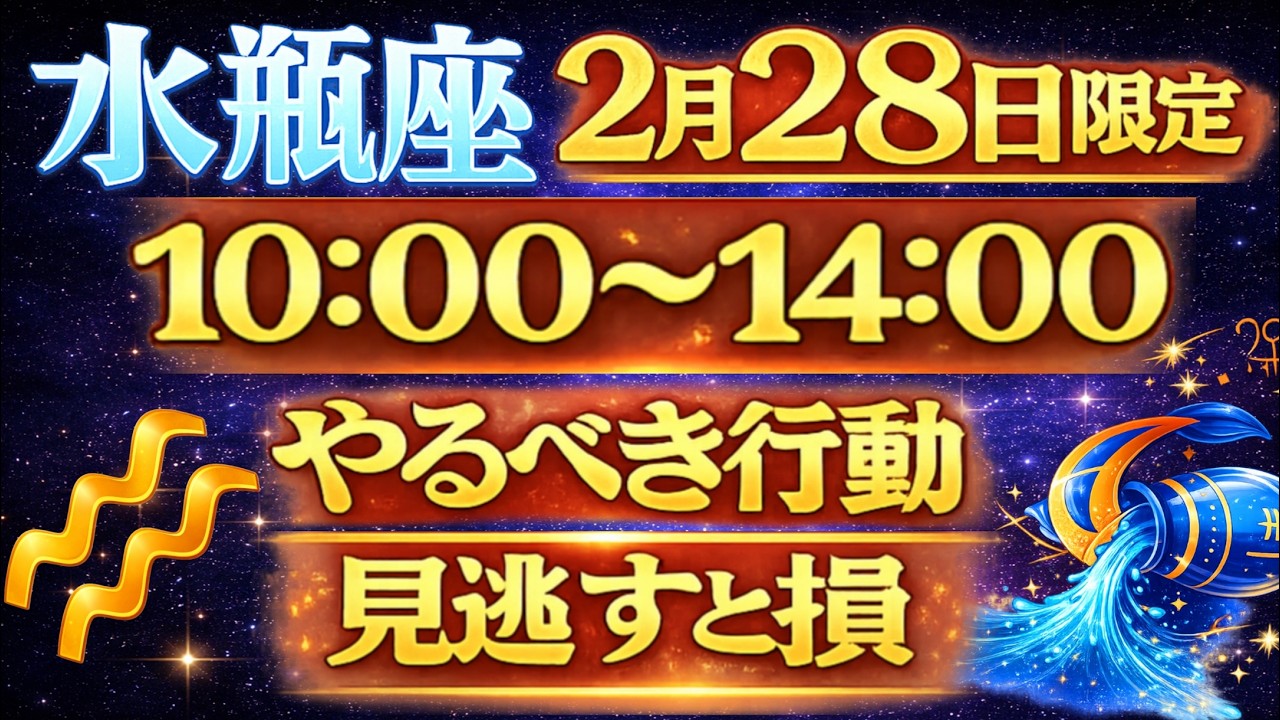 【水瓶座】2月28日限定｜10時〜14時にやるべき行動｜見逃すと本当に損します