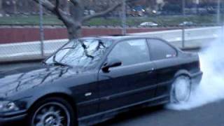 bmw e36 m3 lil burnout  1st and 2nd gear