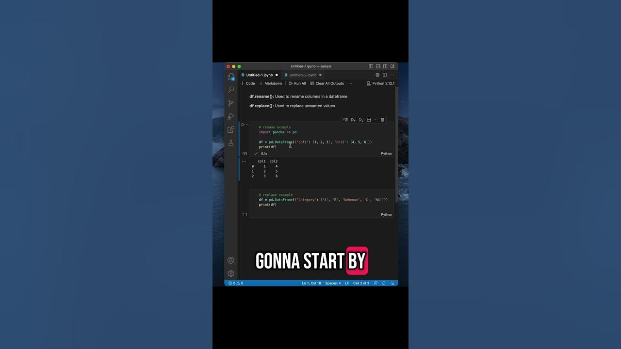 How to Rename Columns in a Data Frame Using Python Pandas #datacleaning ...