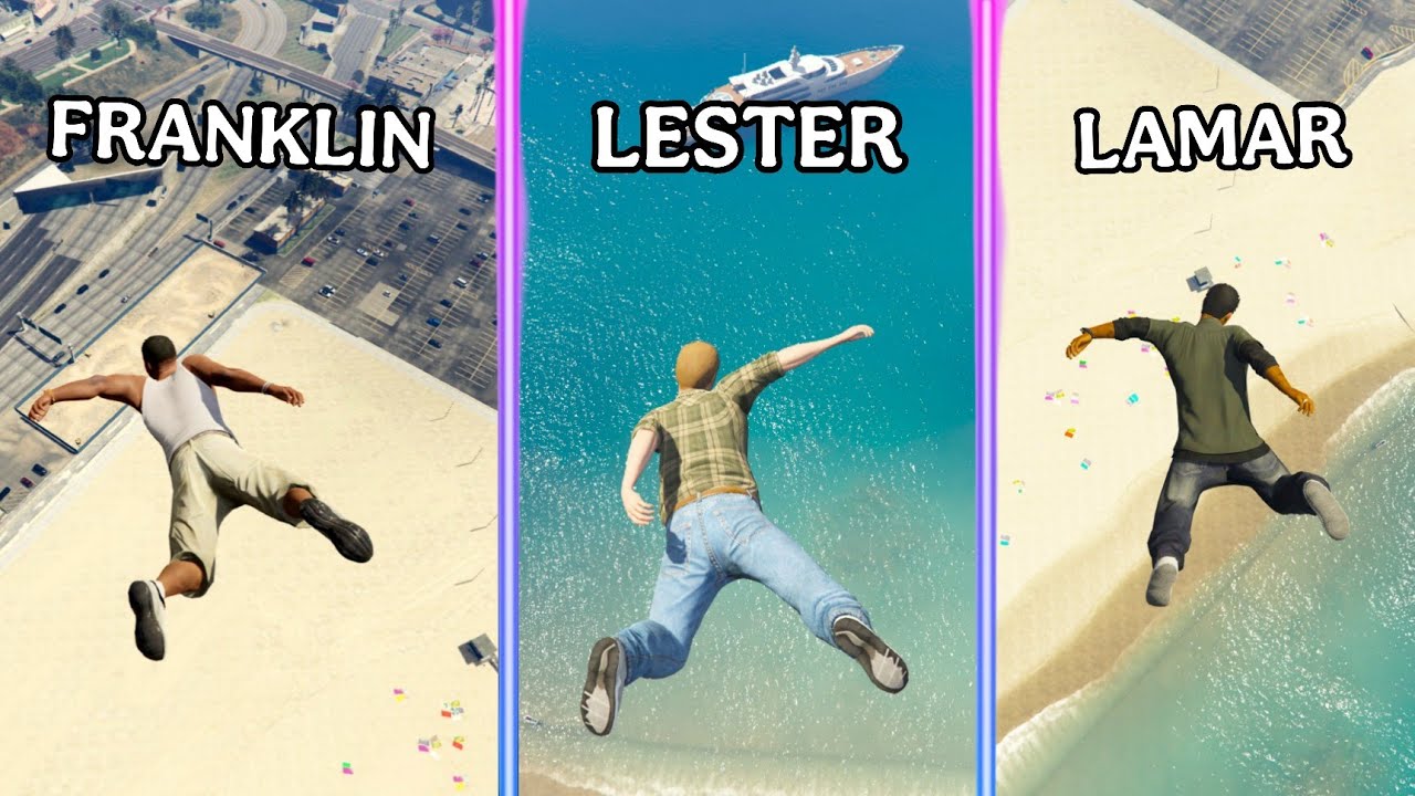 GTA V Characters Falling From the Sky ( Jimmy, Franklin, Lamar & More!)