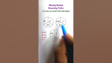 Missing Number| Reasoning Tricks | Reasoning Classes for SSC CGL CHSL MTS CRPF RRB|| #shorts