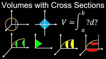Volumes with Cross Sections, Squares, Rectangles, Triangles and Semicircles - Calculus