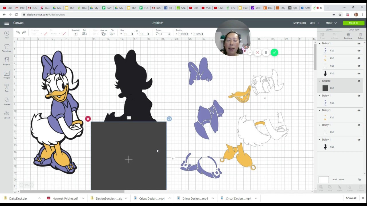 DIY Daisy Duck Party Decor in Cricut Design Space Tutorial Off the Mat