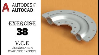 CAD CAM TUTORIAL EXERCISE 38 IN HINDI BY VCE,  REVOLVE IN AUTOCAD