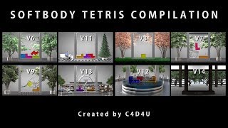 ASMR SOFTBODY TETRIS JELLO Compilation 1 😋 10 mins ❤️ C4D4U