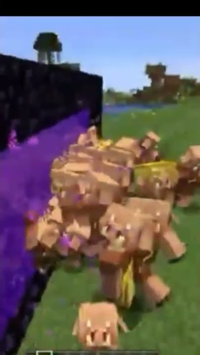 Porque los Piglins se transforman en Zombis cerdos al llegar al overworld? #shorts  #minecraft