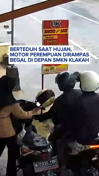 Rekaman CCTV Begal Motor Perempuan Depan SMKN Klakah Lumajang #infolumajang #lumajang #hondabeat