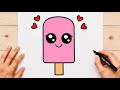 How to Draw a Cute Kawaii Popsicle | Easy Drawing for Kids & Beginners