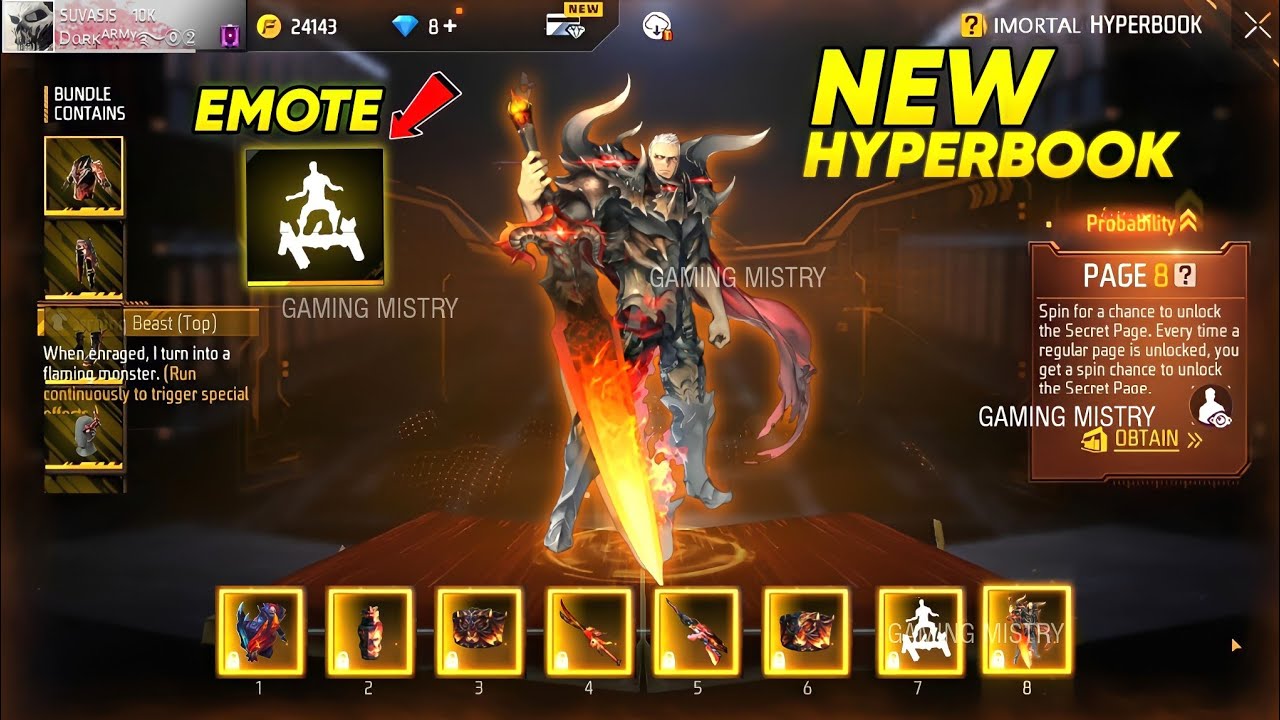 OB39 NEW EVO BUNDLE IN FREE FIRE | NEW HYPERBOOK FREE FIRE | OB39 NEW LEGENDARY BUNDLE