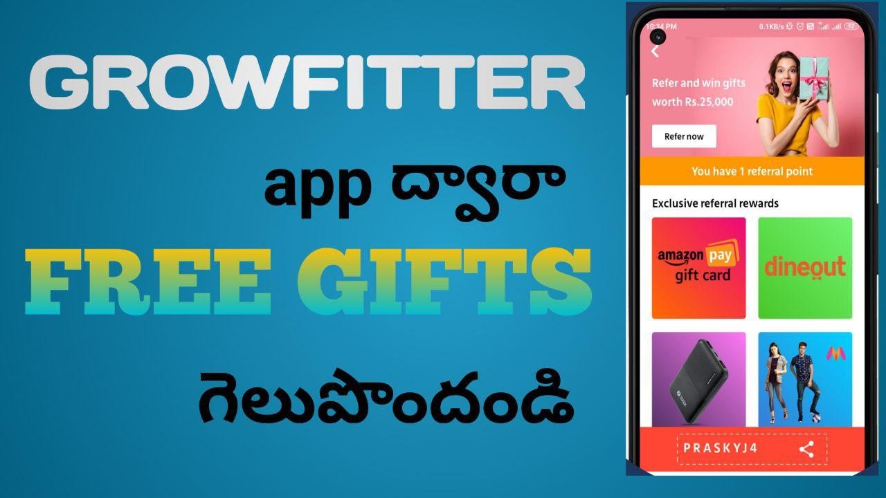 GrowFitter app Get Free Gifts in Telugu