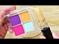 Slime Coloring with Vitamin Color Makeup! Mixing Lipstick & Eyeshadow Palette into Clear Slime!