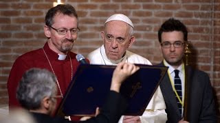 Pope Francis makes history by celebrating Christ alongside an Anglican Bishop HD video Image of Pope Francis makes history by celebrating Christ alongside an Anglican Bishop HD video