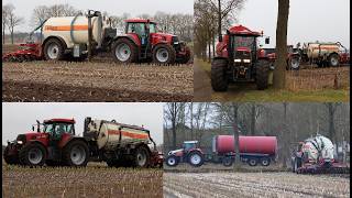 Bouwland Bemesten In Dedemsvaart Met Case Ih Optum 195 Kaweco Double Twin.