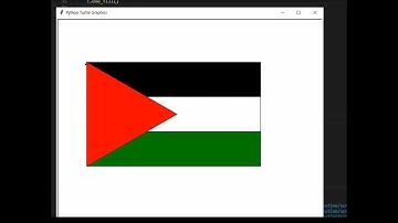 Flag of Palestine with turle (python) رسم علم فلسطين بايثون