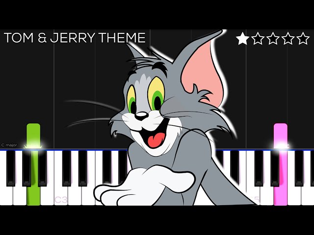 Tom u0026 Jerry Theme | EASY Piano Tutorial class=