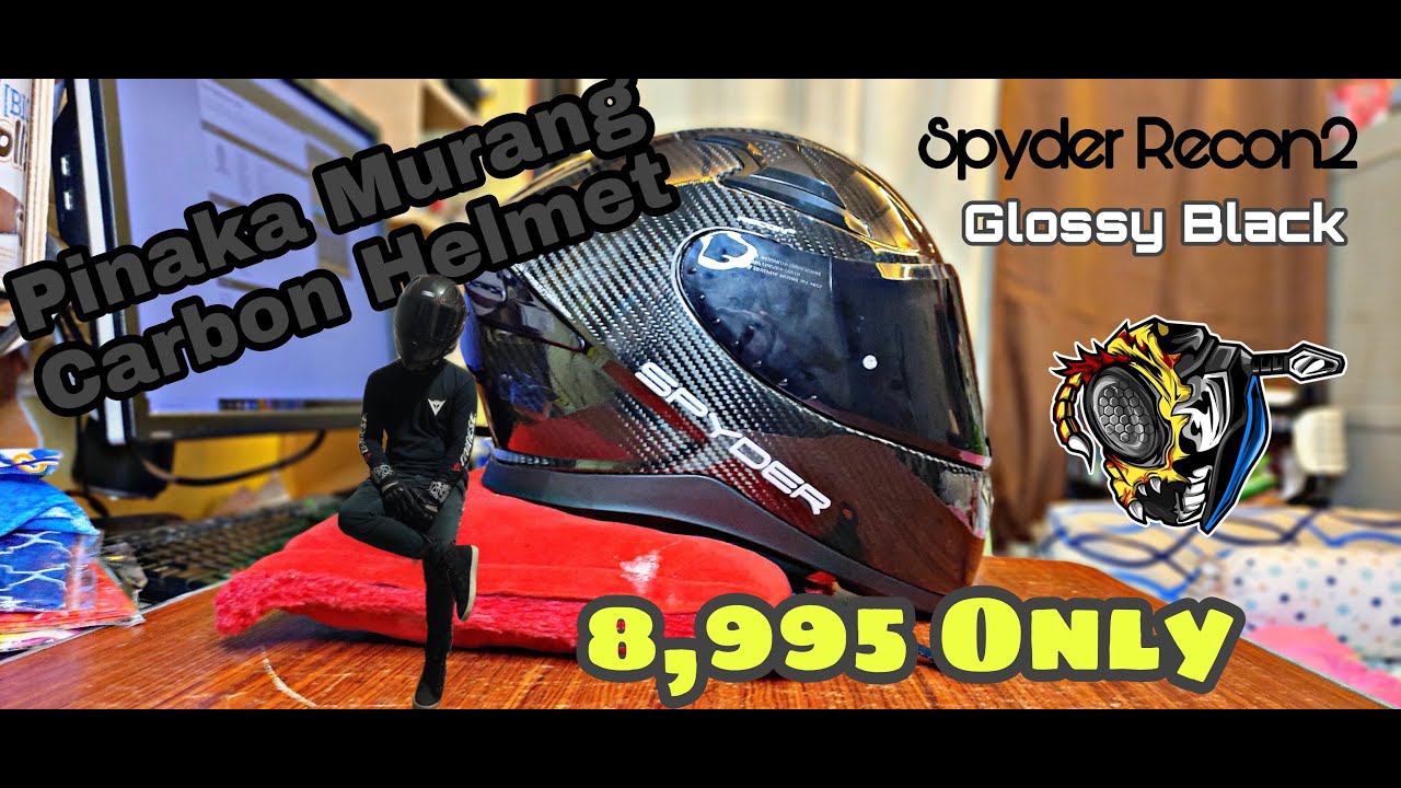 Pinaka murang Carbon fiber helmet Spyder recon 2 carbon casco