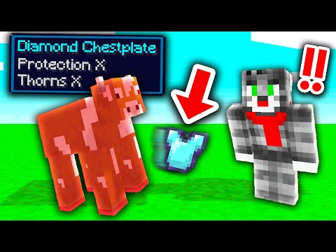 Minecraft Hardcore, But Friendly Mobs Drop OP Items…