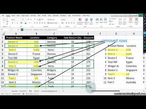 How to remove duplicate row records using python formula in excel