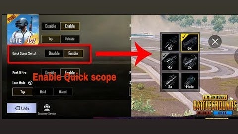 Enable Quick scope in pubg mobile lite | how to get quick scope button in pubg mobile lite