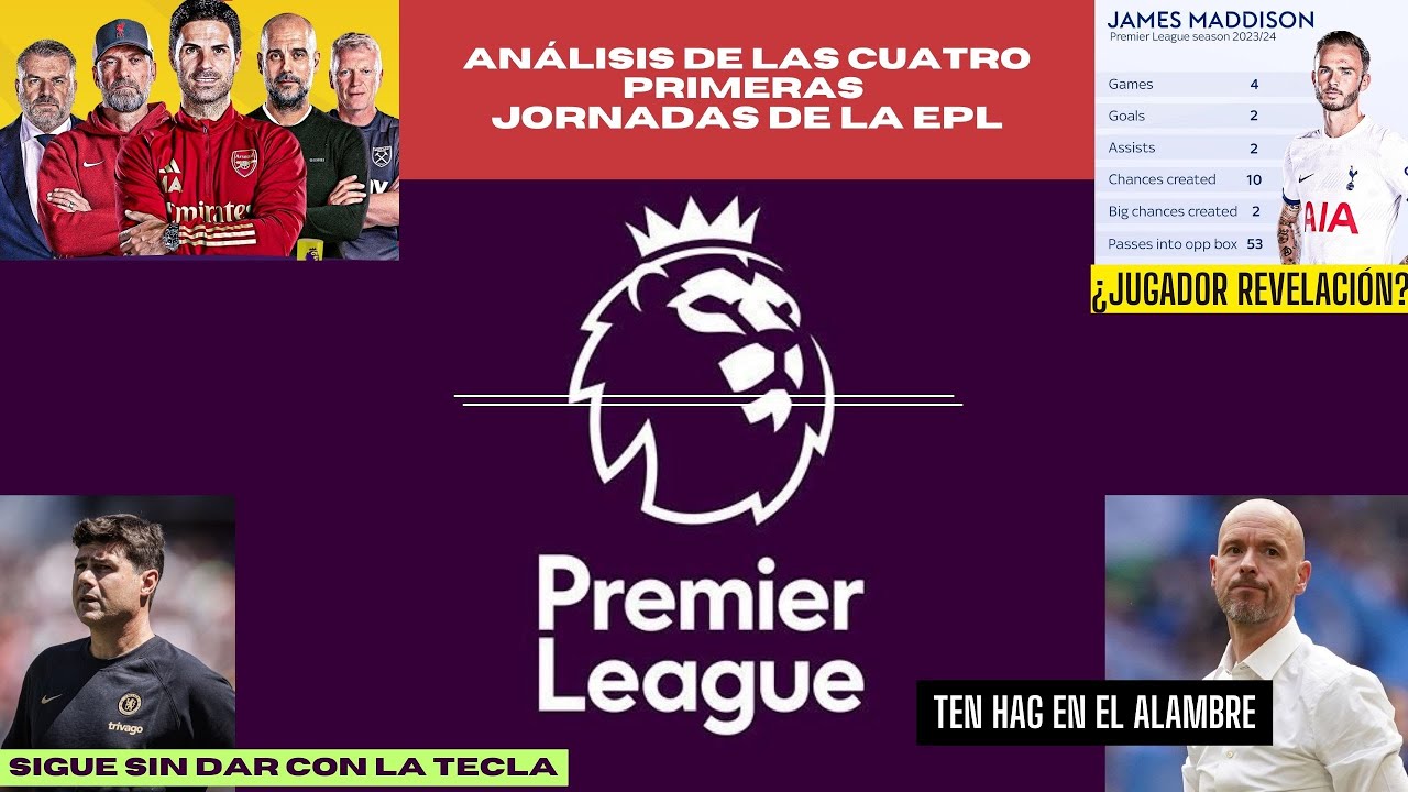 RESUMEN DE LAS CUATRO PRIMERAS JORNADAS DE LA PREMIER LEAGUE 