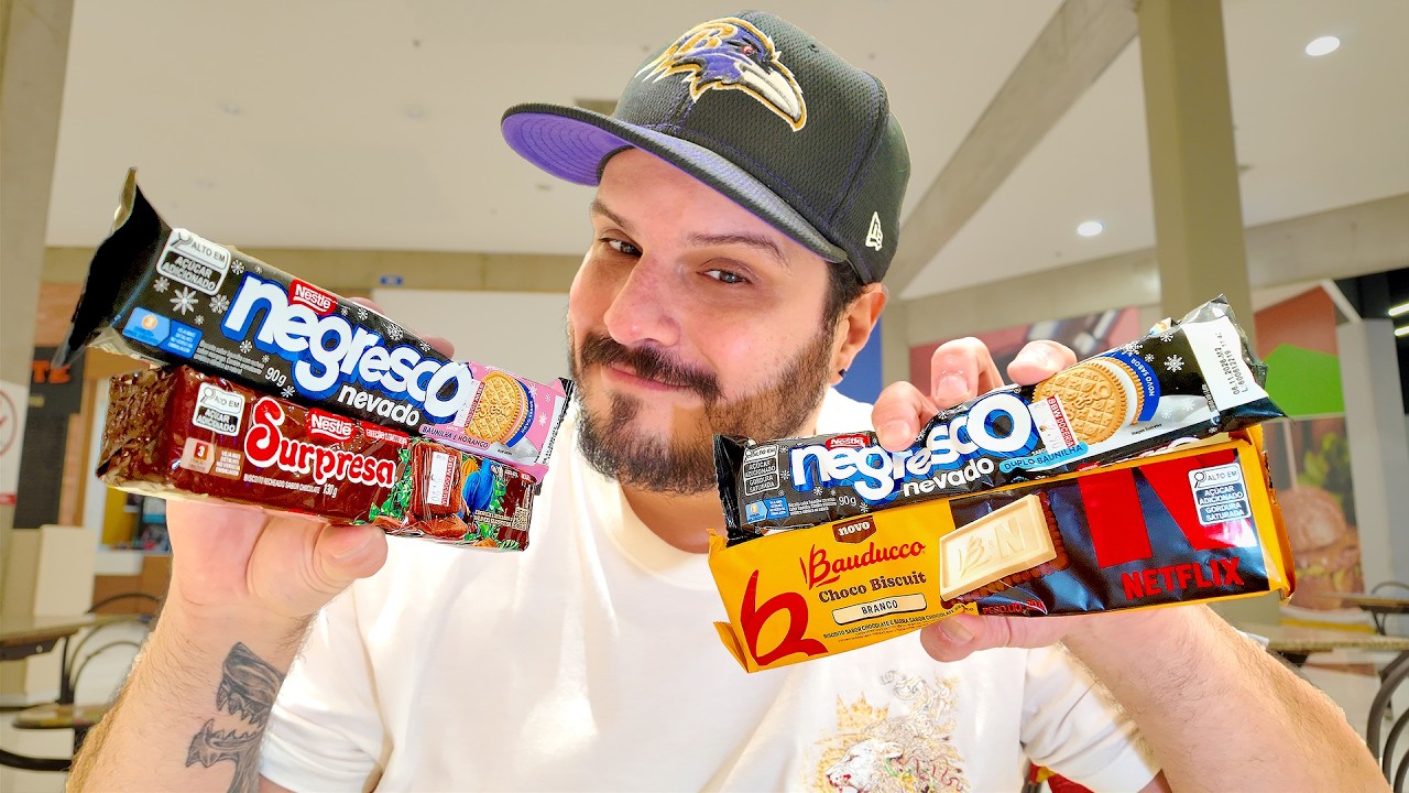PROVANDO A BOLACHA SURPRESA, NEGRESCO NEVADO E CHOCO BISCUIT DE CHOCOLATE BRANCO