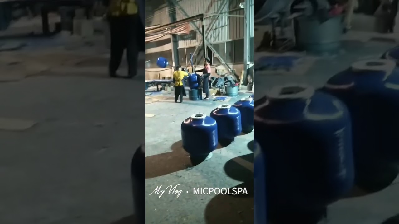 Swimming pool sand filter factory - YouTube