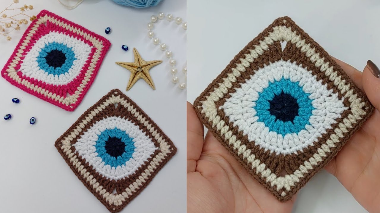 Muhteşem nazar boncuğu🧿 motif modeli yapımı #crochet yeni örgü modelleri