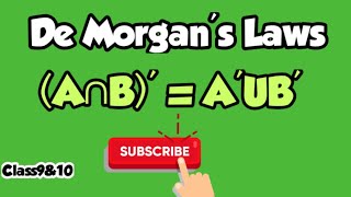 (A∩B)' = A'∪B' | De Morgan's Laws | Class 9 & 10 | Sindh Textbook | Urdu/Hindi