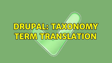 Drupal: Taxonomy term translation