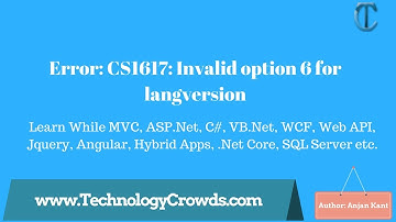 Error: CS1617: Invalid option 6 for langversion