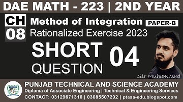DAE MATH 223 Chapter 8 Short Question 4 | Sir Muhammad