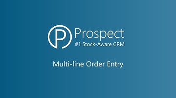 Multi-line Order Entry